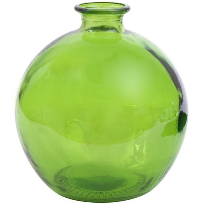 66 oz Vase de table boule en verre, vert lime, Vert lime