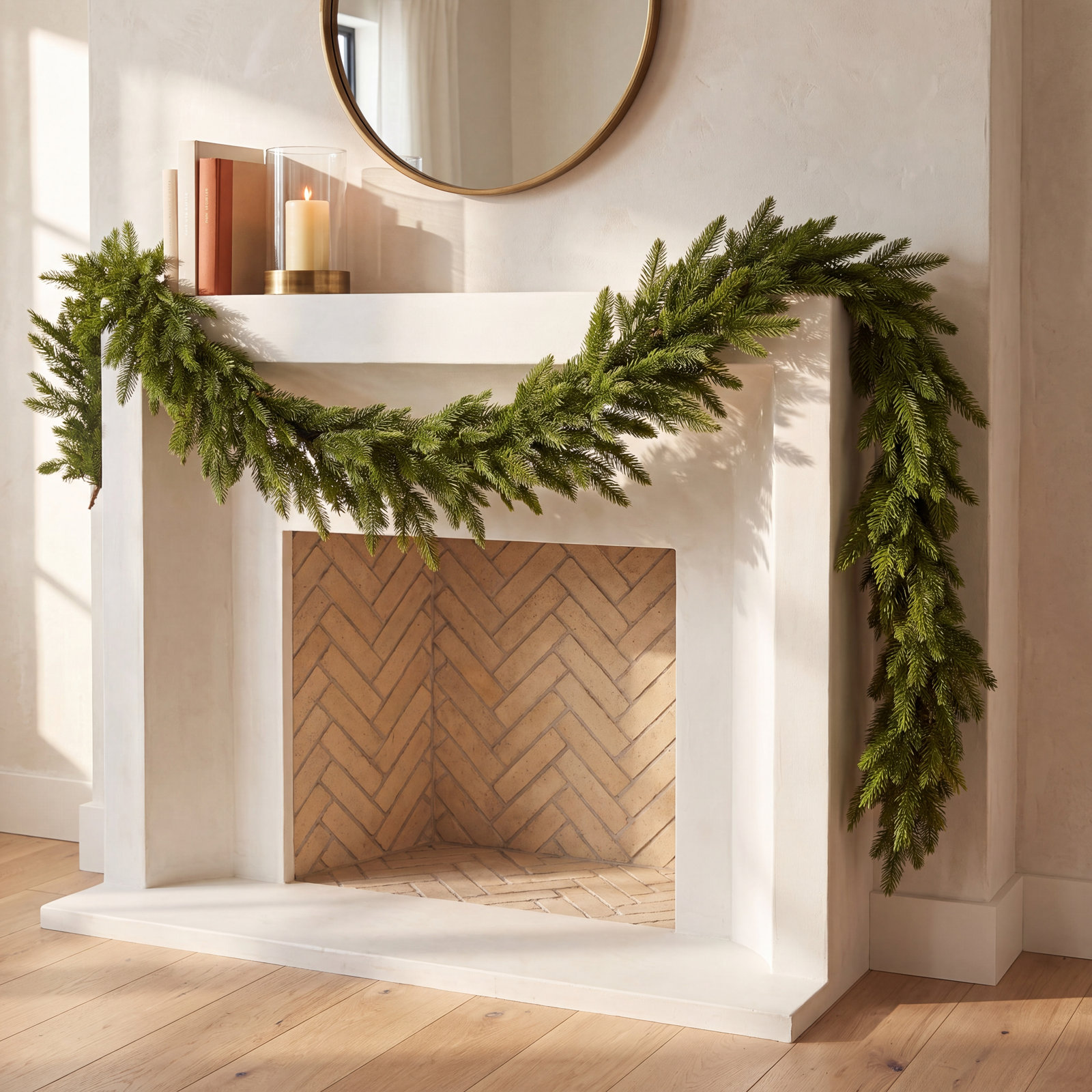 10" Dense Norfolk Pine Christmas Garland