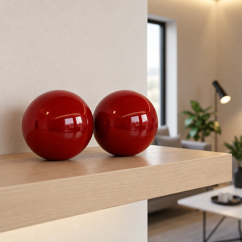 Sphère Railyn Pergande Bola Blanco / P 3 po, 3" H x 3" W x 3" D, Rouge coquelicot, 2
