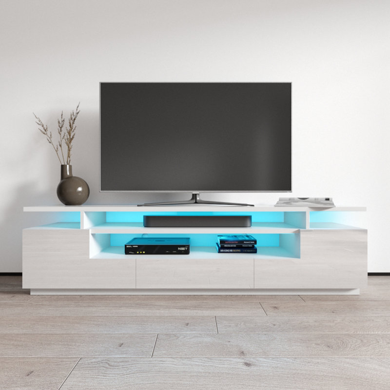 Eva 77" White TV Stand, White