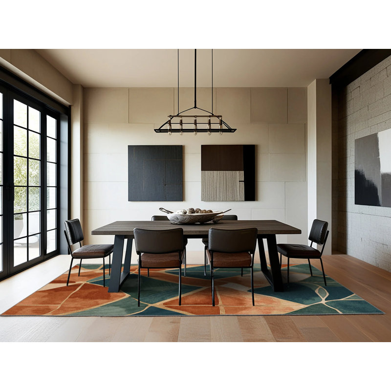 Ochre Outlines Rug, Square 4'