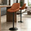 Tiberias Upholstered Adjustable Height Counter Stool with Metal Frame