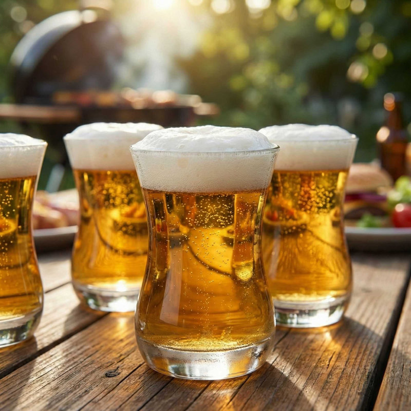 Ensemble de 12 verres à bière avec rebord large - Base lourde, lavable au lave-vaisselle, mini verre transparent, sans plomb, pour bières, bières ou échantillons