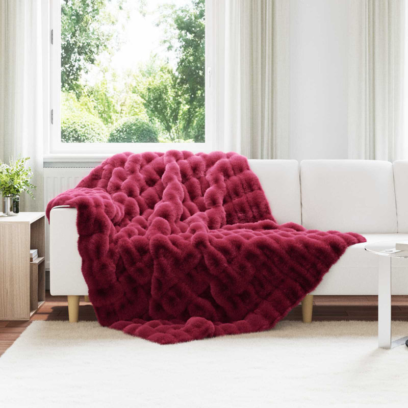 1-36 Throw Blanket, 150cm x 220cm, Bordeaux Red