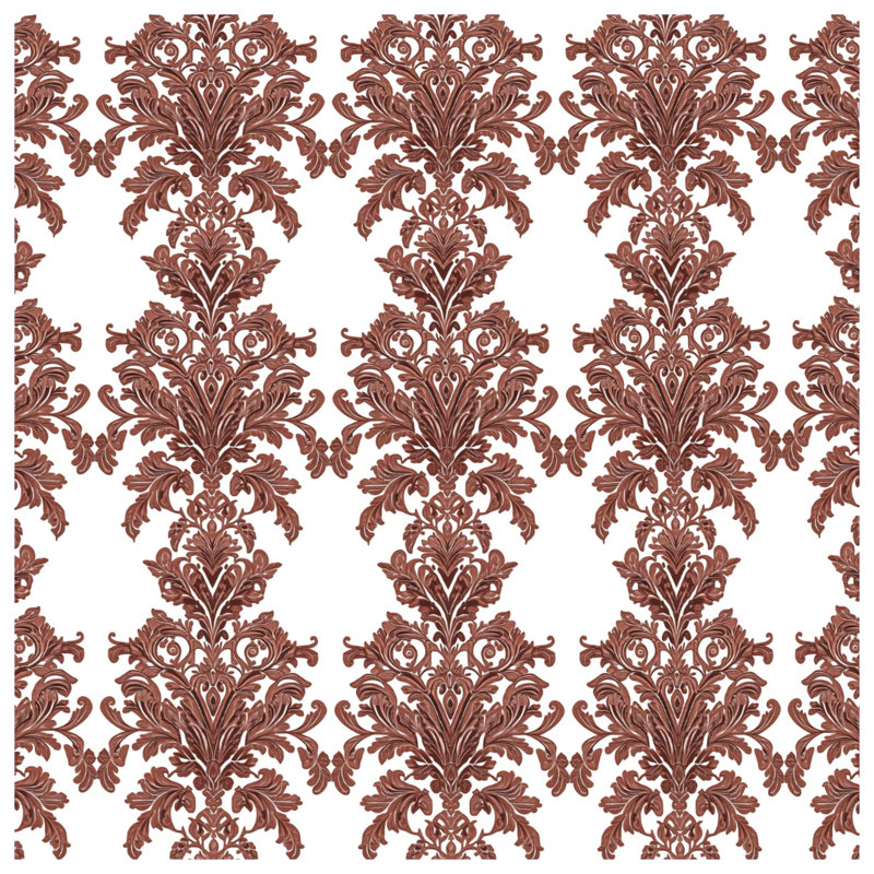 Coussins décoratifs à motif damassé brun, 16 x 16 inches