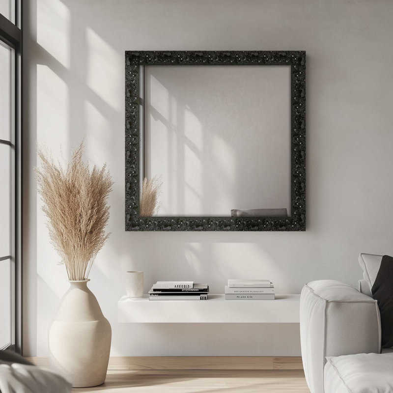 Lavo Flat Mirror, Electric Black, 43" x 43"