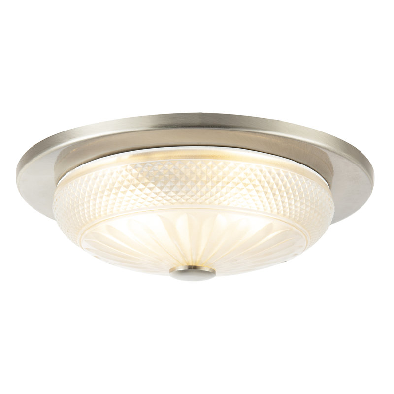 Modern Bathroom Ceiling Light Fitting With Moulded Glass By