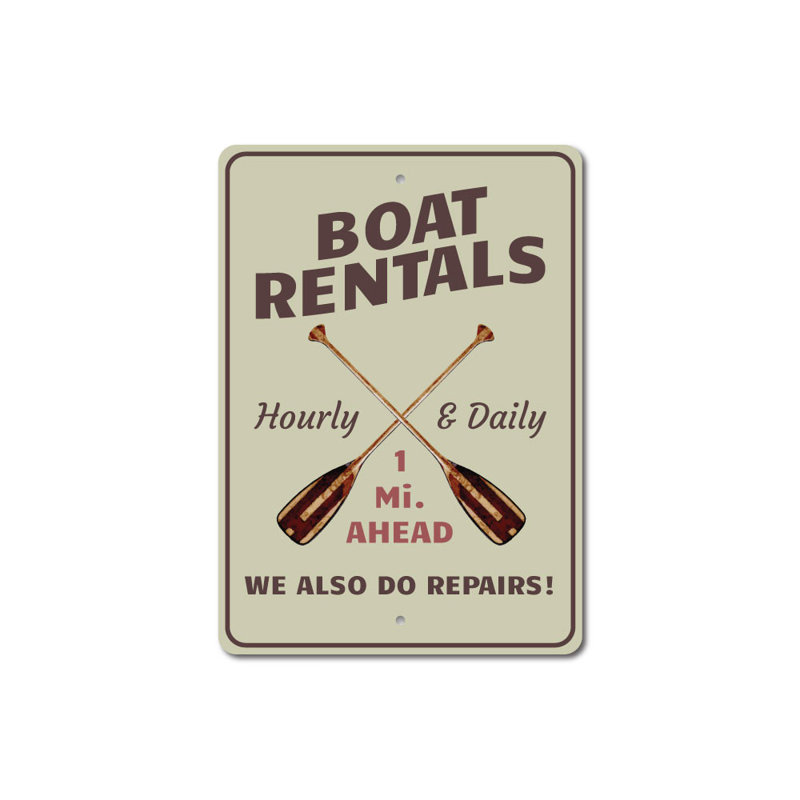 Enseigne de bateau en aluminium, H 14 po x l 10 po x P 0,04 po