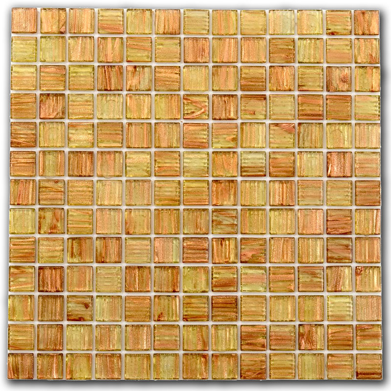 Celestial 0.8" x 0.8" Glass Grid Mosaic Wall & Floor Tile , Tortilla Brown