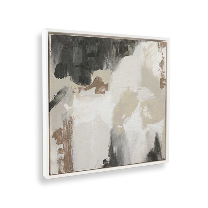 "Mosaïque monochrome V1" sur toile, Cadre opaque blanc, H 32,75 po x l 32,75 po x P 1,75 po