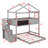 Twin Over Full House Bunk Bed With Blackboard-812193667