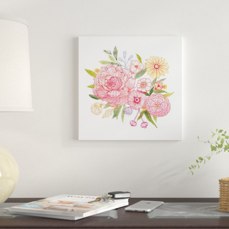 « rose pétales ii », impression sur toile, H 12 po x l 12 po x P 0,75 po, Toile tendue, Pas de tapis