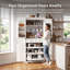 Garde-manger de style campagnard 71 pouces UnaNoxa avec 3 organisateurs coulissants et 6 tablettes-129059920