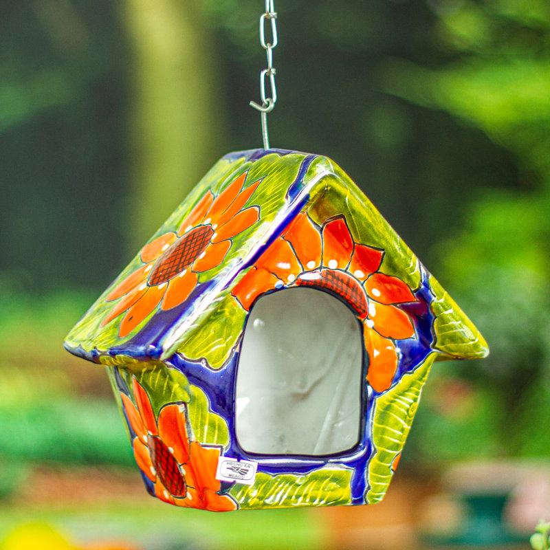 Mangeoire à oiseaux en céramique faite à la main August Grove®