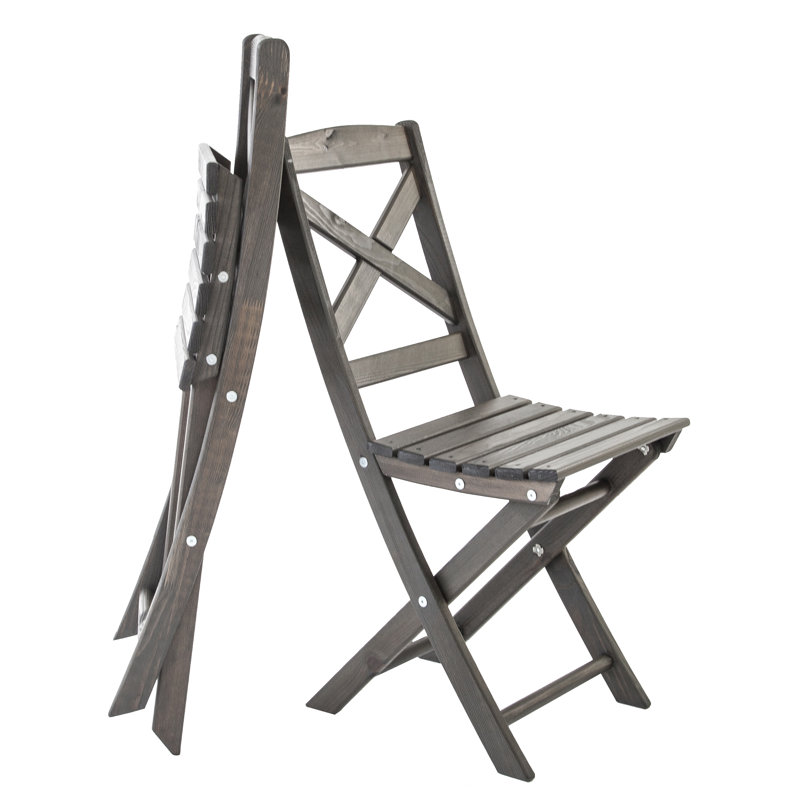 Arlott Folding Patio Dining Side Chair, Grey