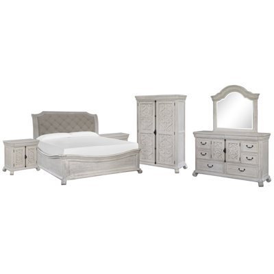 Grand lit-bateau 2 tiroirs avec commode avec miroir en forme de barchelor et armoire