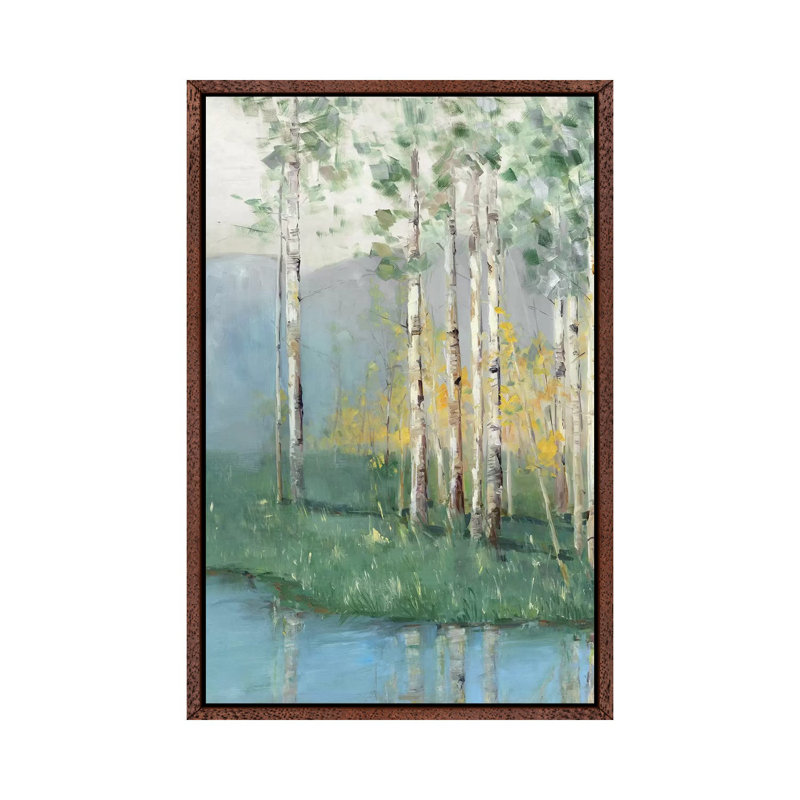 Birch Reflections II by Sally Swatland - Painting on Canvas, 66.04 cm H x 45.72 cm W, Classic Wood Framed Canvas