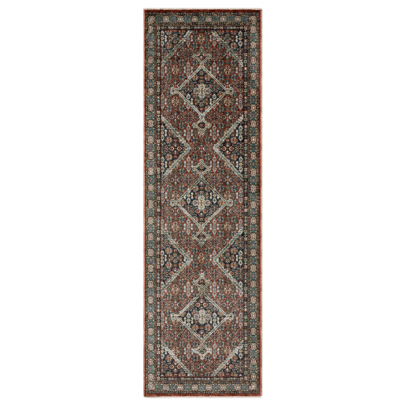 Caia Vintage Medallion Red/ Multi Area Rug, Runner 2'3" x 7'9"
