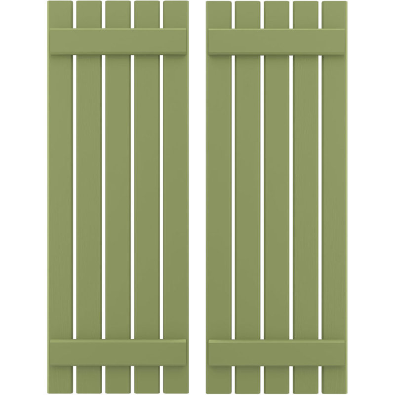 Volets de 2 lattes en bois véritable pour l'extérieur Americatt (par paire) Americraft, Vert mousse, 19 1/2", 74"