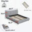 Lit plateforme tapissier avec coussin amovible-114224543