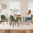 Modern Fabric Upholstered Dining Chair, Solid Wood Legs, Curved Back for Kitchen & Breakfast Nook-1995104909