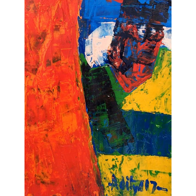 Standing Lady | Acrylic On Paper For Wall Décor | By Aditya Dev