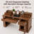 Dark Walnut Farmhouse Combo Desk – 55” Multi-Storage Workstation For Home Office & Study-970856075