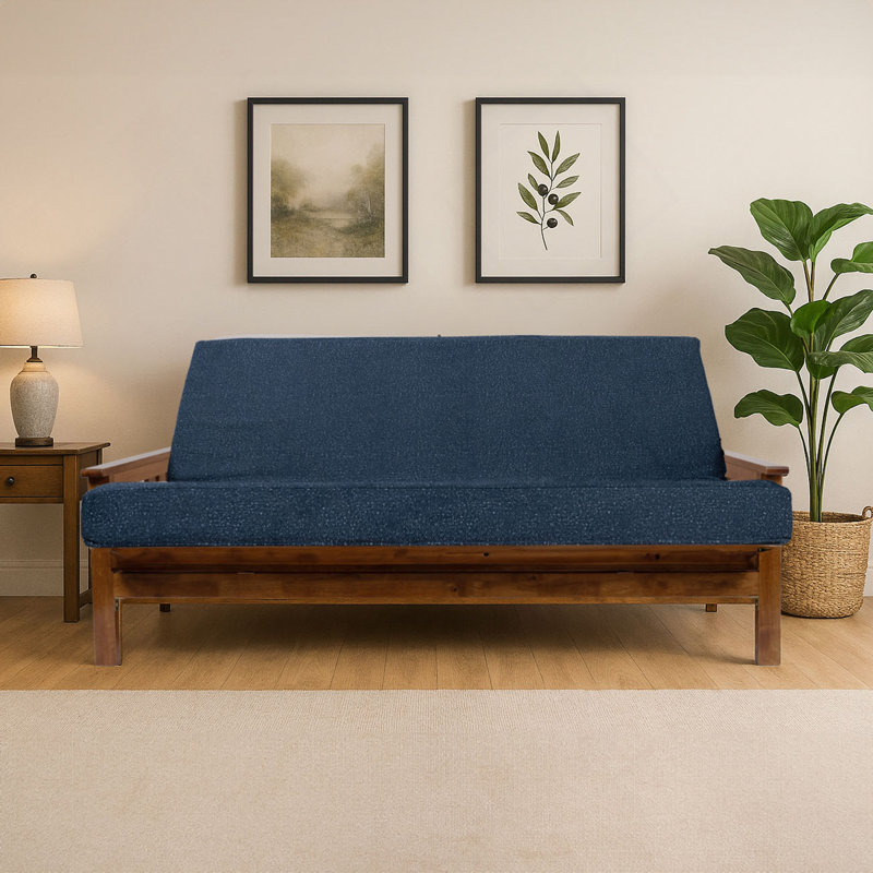 Memory Foam Infused Futon Mattress Full XL – Washable Removable Cover, Heavy-Duty Zipper, Thick Foldable Sofa Bed Cushion For Guest Room, Apartment, Dorm (Frame NOT Included)