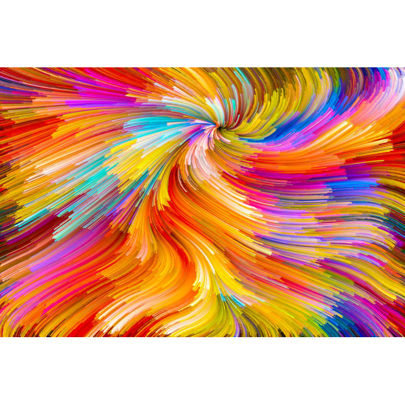 Tourbillons colorés de la créativité - impression sur toile tendue, H 16 po x l 24 po x P 1,5 po