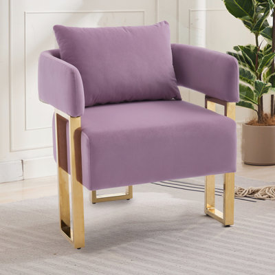 Chaise décorative moderne, chaise d'appoint de salon avec pieds en métal doré, sans roulettes, convenant à un vestiaire, une salle de réception, un bureau, un canapé rembourré en métal polaire Teddy 2PCS