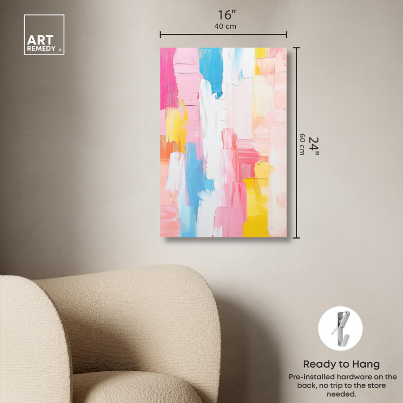 Joyful Abstraction II Colorful Canvas Art, 24" x 16"