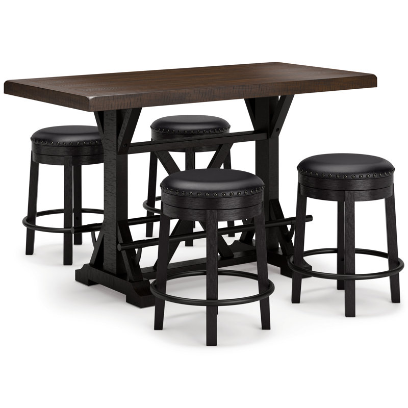 Valebeck Counter Height Dining Table and 4 Barstools