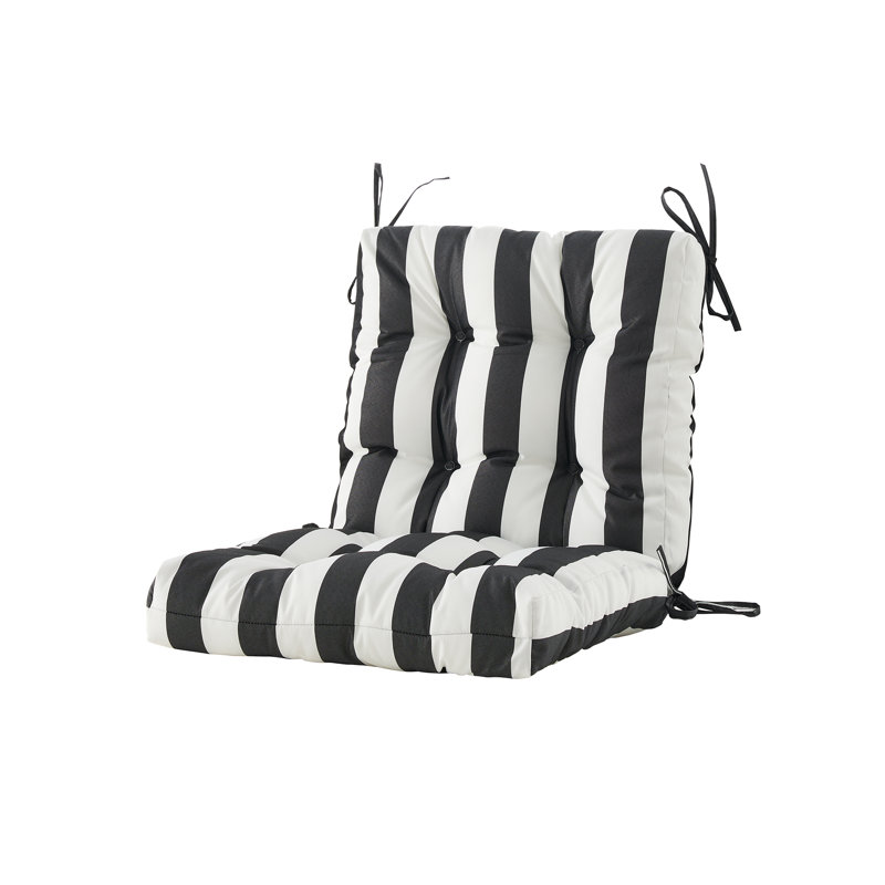 Seat/Back Outdoor Chair Cushion,Patio Chair Cushion With Tie,Tufted Replacement For Patio Furniture,20X20x4,1 Count