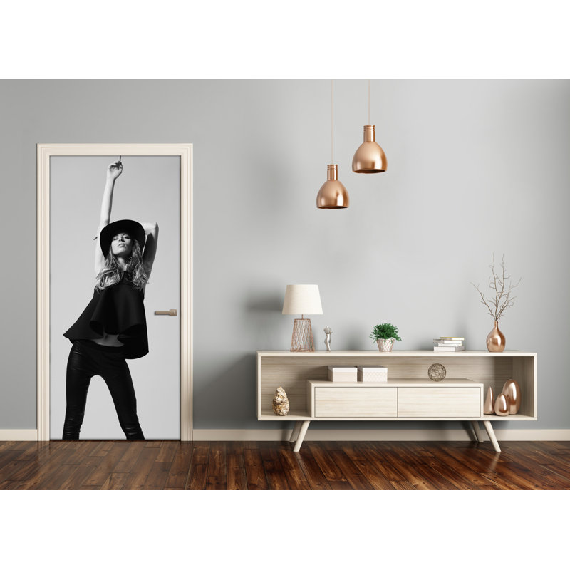 Woman In Black Door Decal