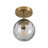 1 - Light Glass Semi Flush Mount Ceiling Light-613000886