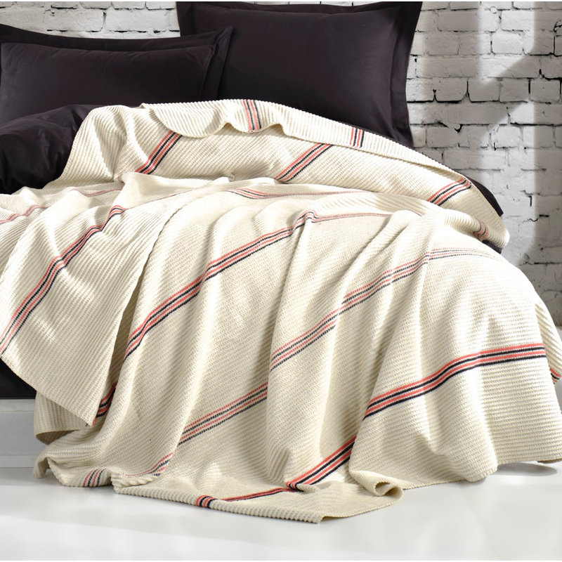Couverture 100% coton Camdenton, Crème