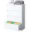 Classeur à 4 tiroirs en métal blanc, classeur verrouillable pour le bureau à domicile, rangements de tailles variées et verrous modernes fonctionnels de format légal / lettre / A4 / F4, rangement sécuritaire-1742022096