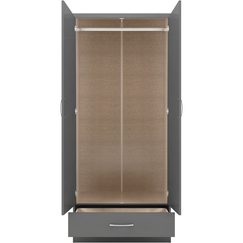 Cascio 2 Door Wardrobe, 3D Grey