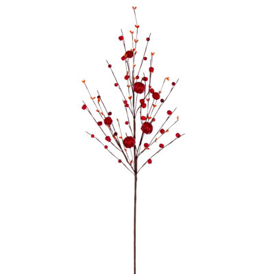 Primrue 32" Red Artificial Pumpkin Berry Spray, 3 per bag.