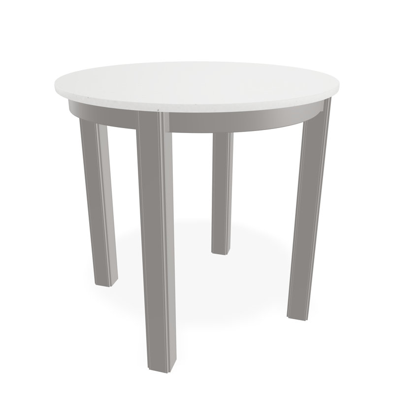 Outdoor Round Side Table, White/Warm Gray, Acrylic