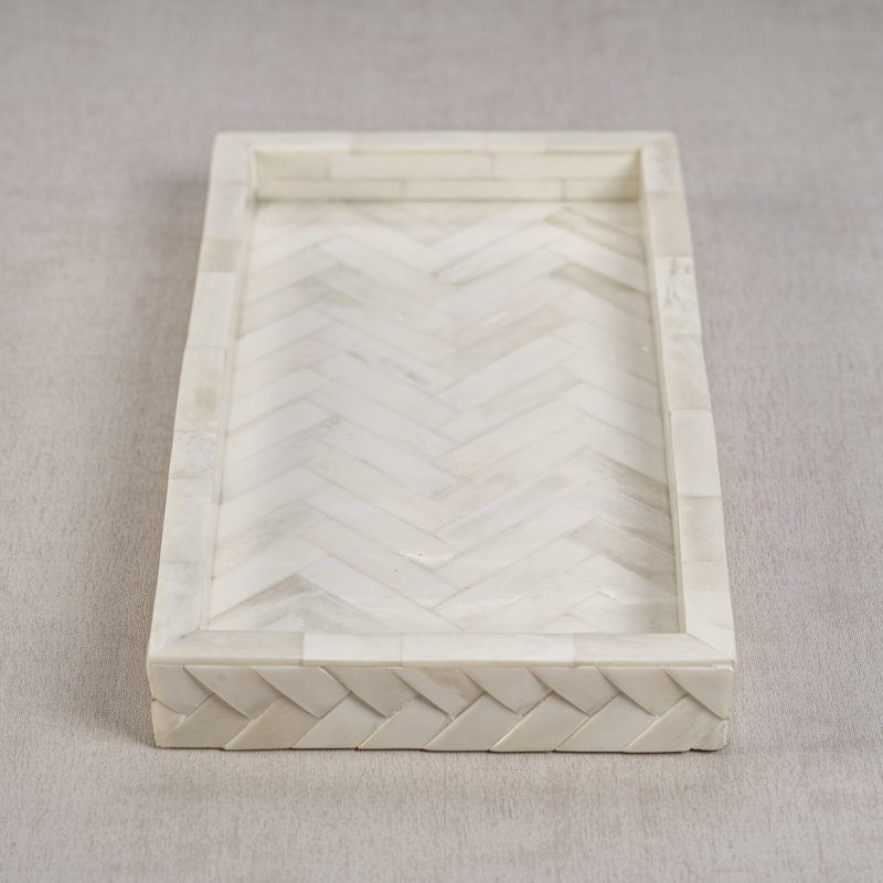 Plateau Bengkulu Bone / MDF, H 1,35 po x l 14,25 po x P 7,25 po