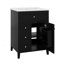 Meuble-lavabo 24 po avec lavabo, meuble-lavabo en bois massif avec tiroirs et tablettes réglables, petit meuble-lavabo-988695692