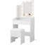 Petit meuble-lavabo avec miroir à DEL, tabouret de rangement et prise de courant-1185768035