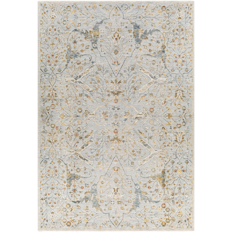 Tapis oriental gris clair / crème Maiorano, Rectangle 6 pi 7 po x 9 pi 6 po