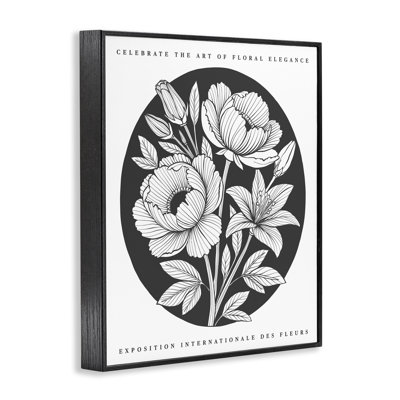 Gallery Exhibit Flowers Black Framed Giclee, design by Lettered and Lined