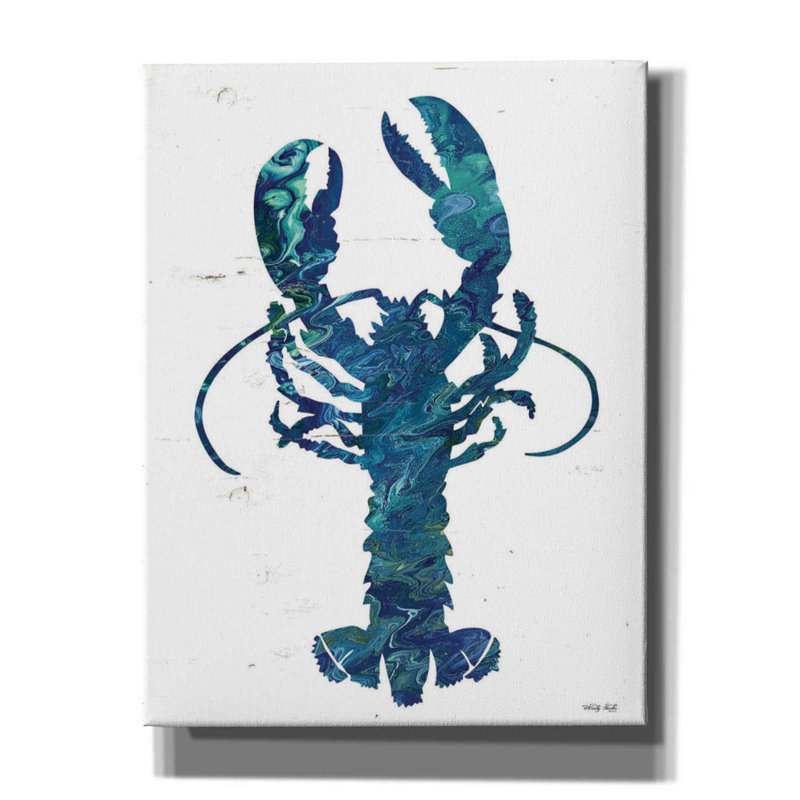 «Vern Bright Lobster Blue» sur toile par Cindy Jacobs, H 34 po x l 26 po x P 1,5 po
