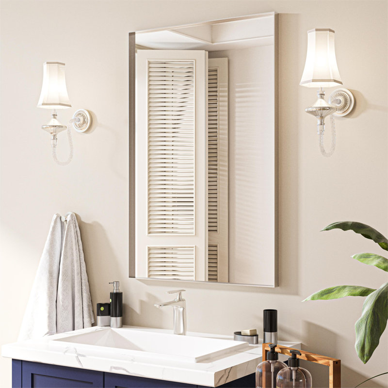 Miroir mural Earsell, 24 po x 36 po, Argent