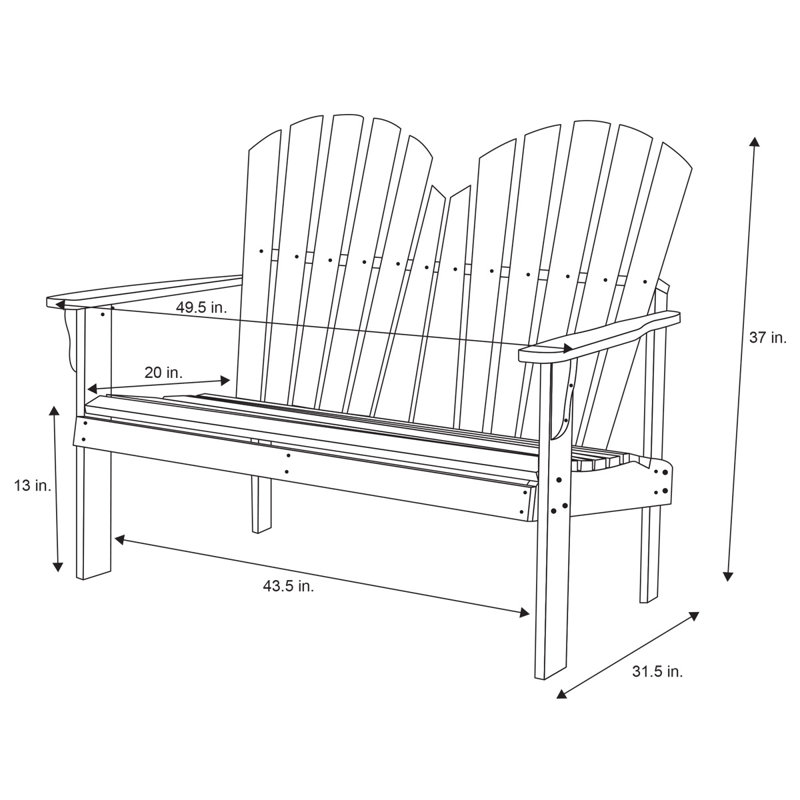 Banc extérieur Adirondack Alisz, Brun brûlé