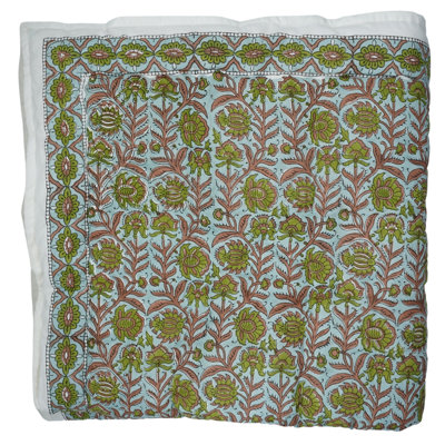 Fabdivine Artistic Bedding Quilt Soft Cotton Hand Block Print- Jaipuri Jaal