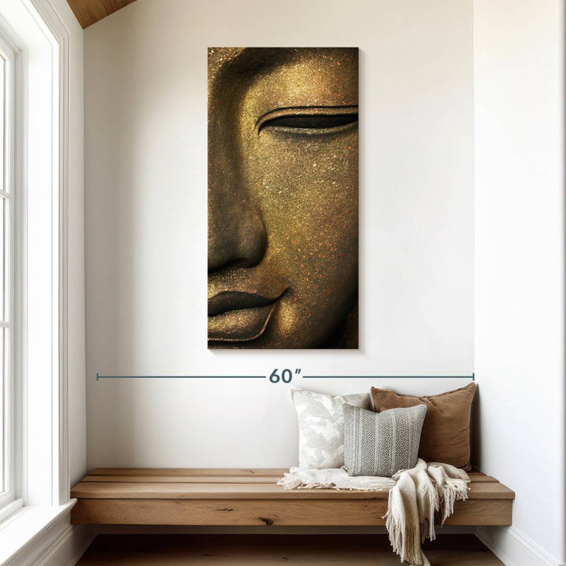Bouddha sourit, H 48 po x l 24 po